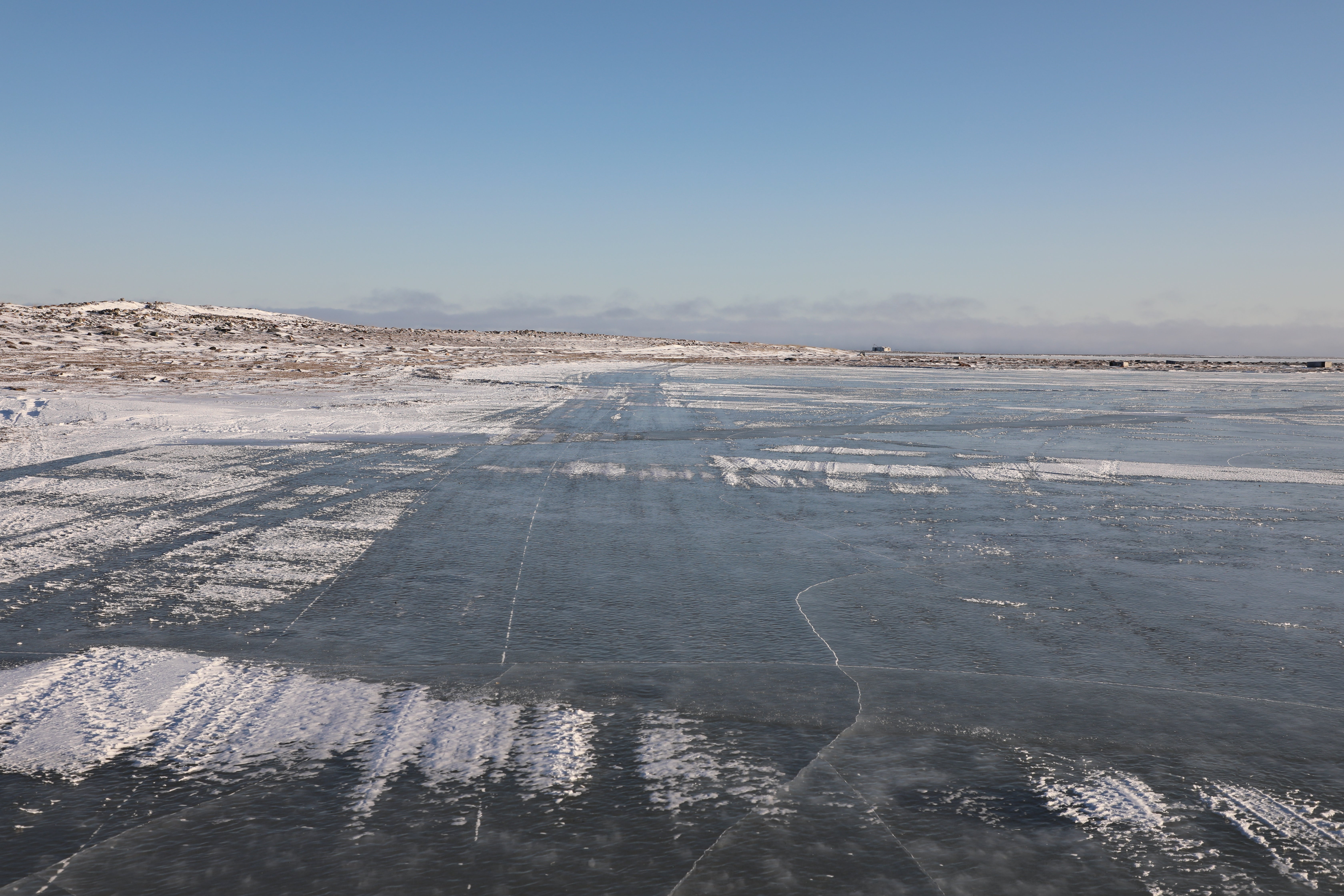 Snow covered ice near Arviat, Nunavut
