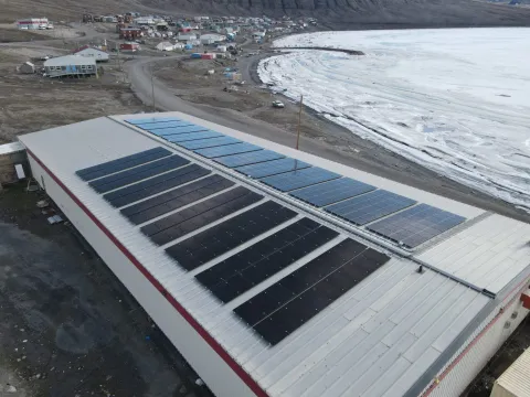 Solar array in Arctic Bay, Nunavut