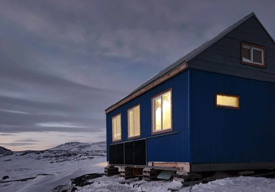 Cabin With Solar at Night